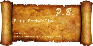Putz Borbála névjegykártya